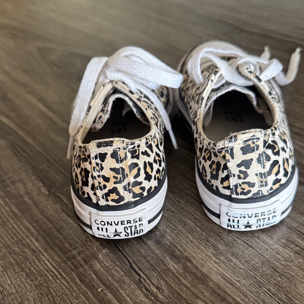 Converse Kids Leopard Print Low-Top Sneakers 366297F black/driftwood/light fawn - Picture 3 of 5
